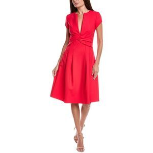 Oscar De La Renta Womens Twisted Front Midi Dress, Pink